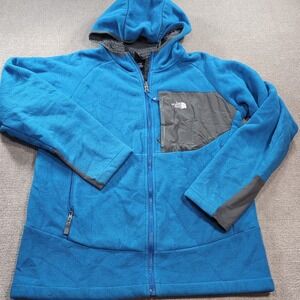 The‎ North Face Jacket Boys XL Hooded Fleece Zip Up Blue